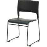 apollo sled base stacking chair add seat pad black vinyl