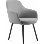 aspen 4 leg tub chair light grey fabric