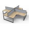 deluxe 4 person loop leg workstation with screens