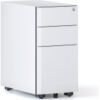 eternity slimline mobile pedestal black satin