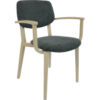 durafurn atlanta armchair large upholstered backrest oak, black vinyl