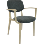 durafurn atlanta armchair large upholstered backrest oak, black vinyl