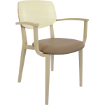 durafurn atlanta armchair large ply backrest oak, black vinyl