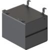 deluxe infinity 2 drawer hanging pedestal black melamine drawer fronts + black p/c