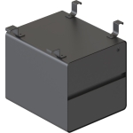 deluxe infinity 2 drawer hanging pedestal black melamine drawer fronts + black p/c