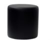 ottoman round black vinyl