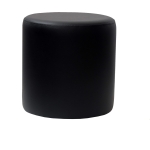 ottoman round black vinyl