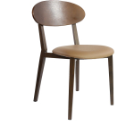 durafurn atlanta chair narrow ply backrest oak, black vinyl